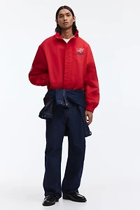 Veste de survêtement brodée ample en nylon