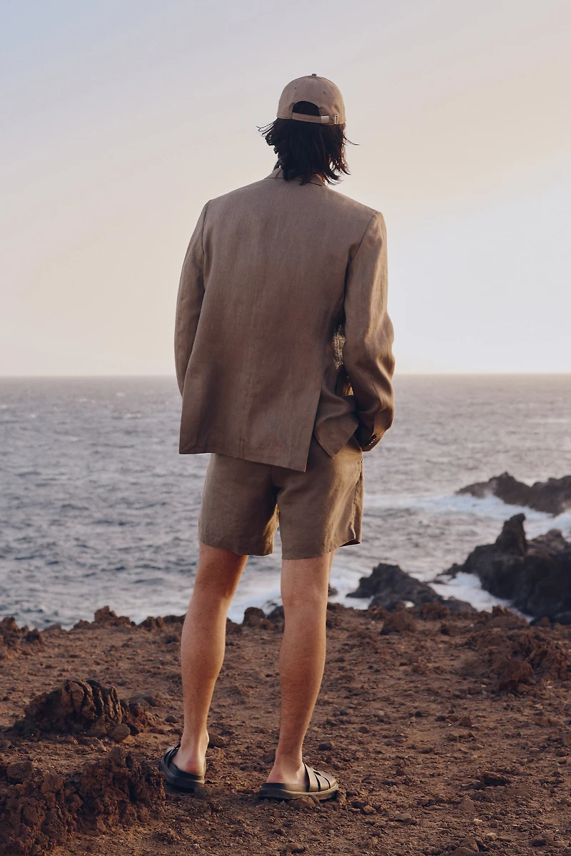 Regular-Fit Linen Shorts
