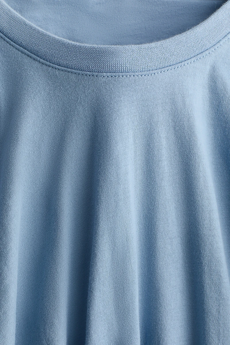 Bubble-Hem Cotton Top
