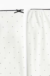 Pyjama côtelé à bord picots