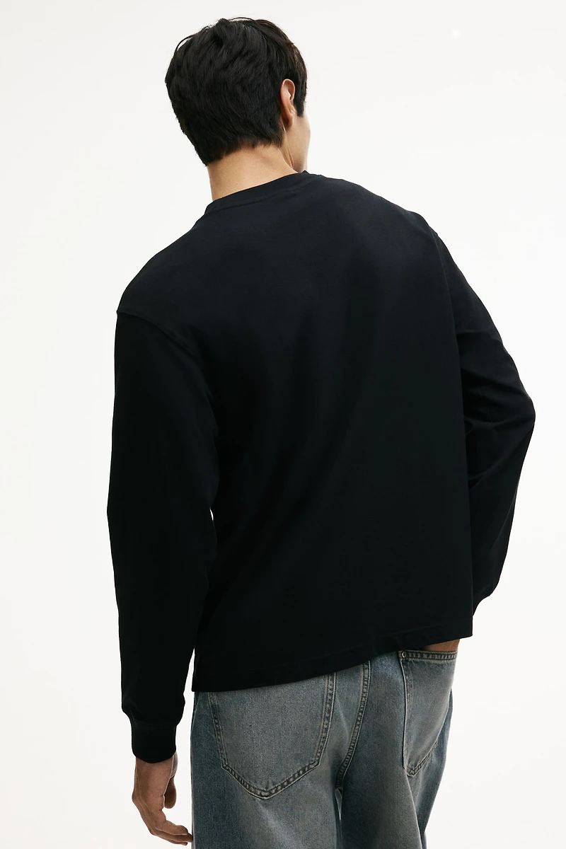 T-shirt à manches longues ample en jersey