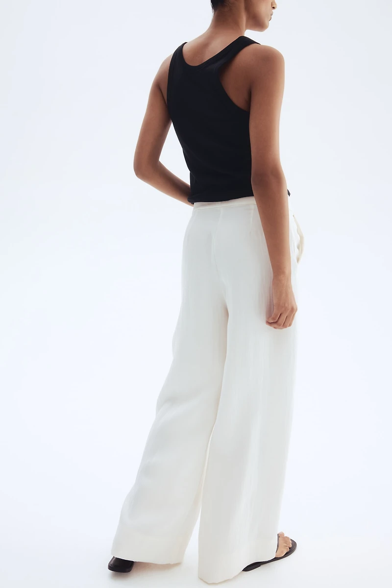 Pantalon large en sergé