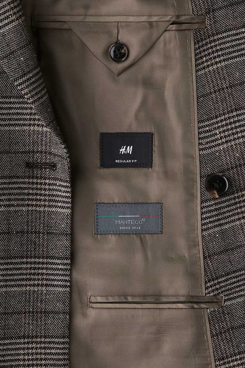 Regular-Fit Wool-Blend Double-Breasted Jacket