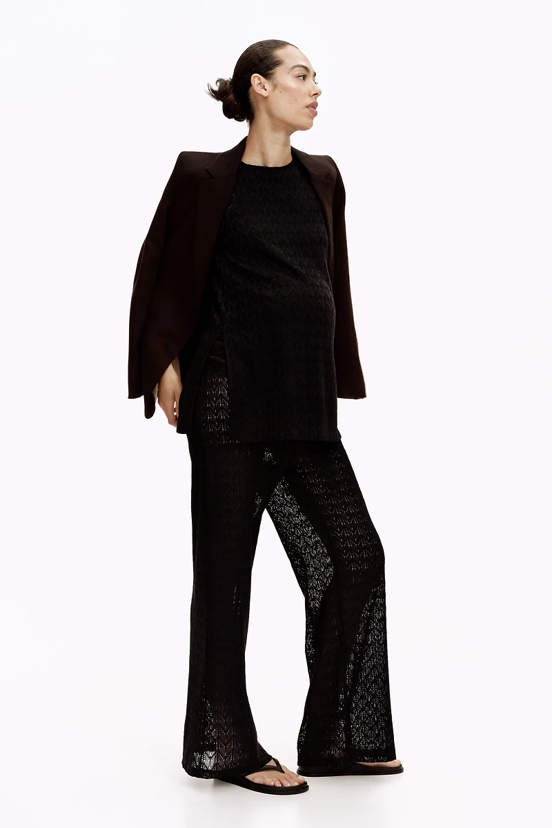 MAMA Pointelle-Knit Drawstring Pants