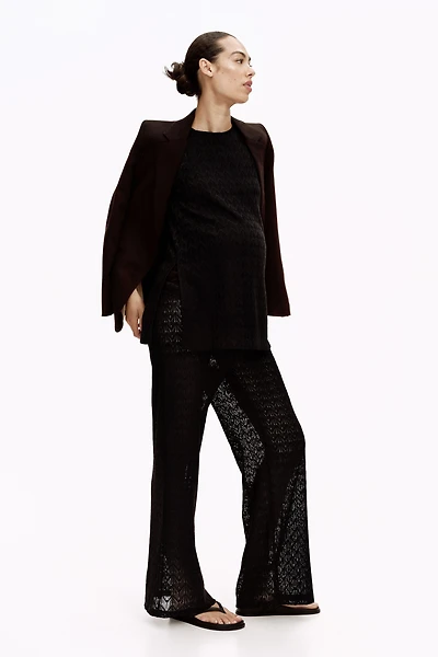 MAMA Pointelle-Knit Drawstring Pants