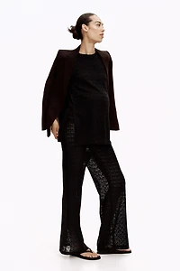 MAMA Pointelle-Knit Drawstring Pants