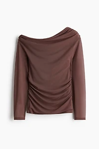 One-Shoulder Mesh Top