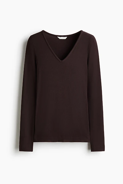 V-Neck Viscose-Blend Top