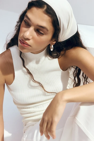 Haut en tricot côtelé avec col cheminée