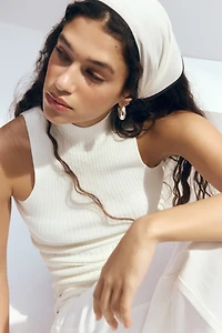 Haut en tricot côtelé avec col cheminée