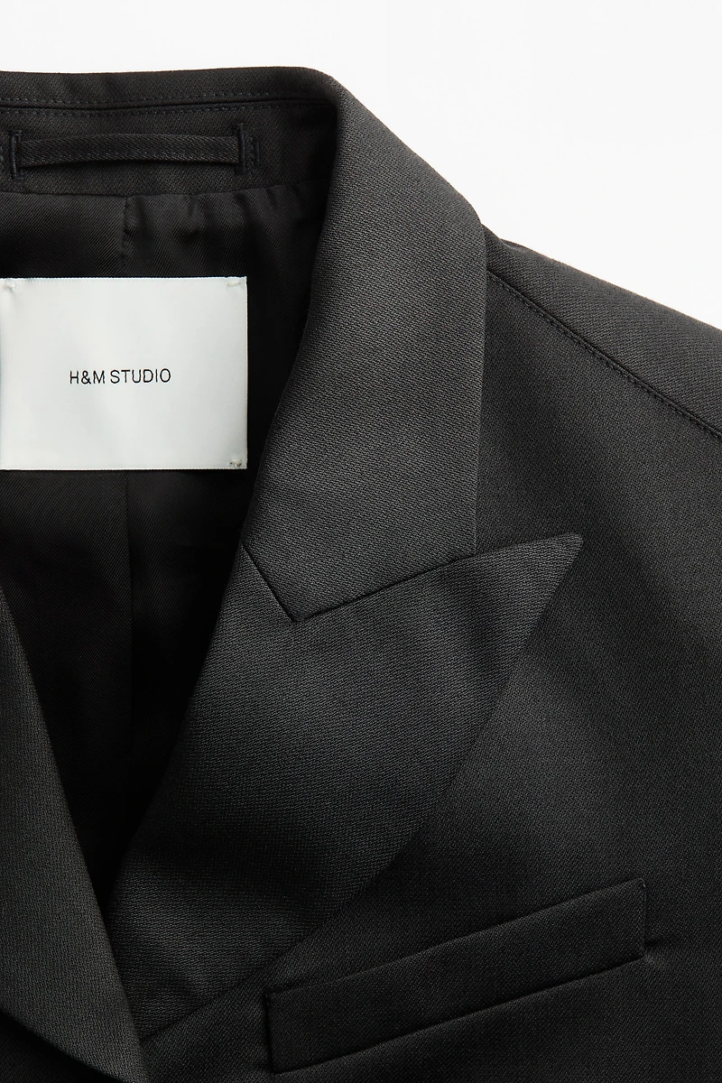 Single-Breasted Wool-Blend Jacket