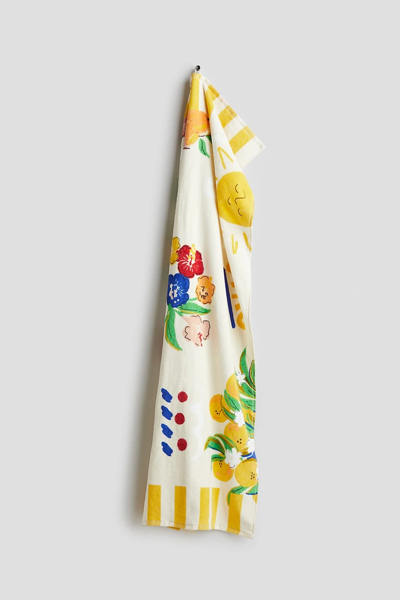 Patterned Cotton Terry Bath Towel