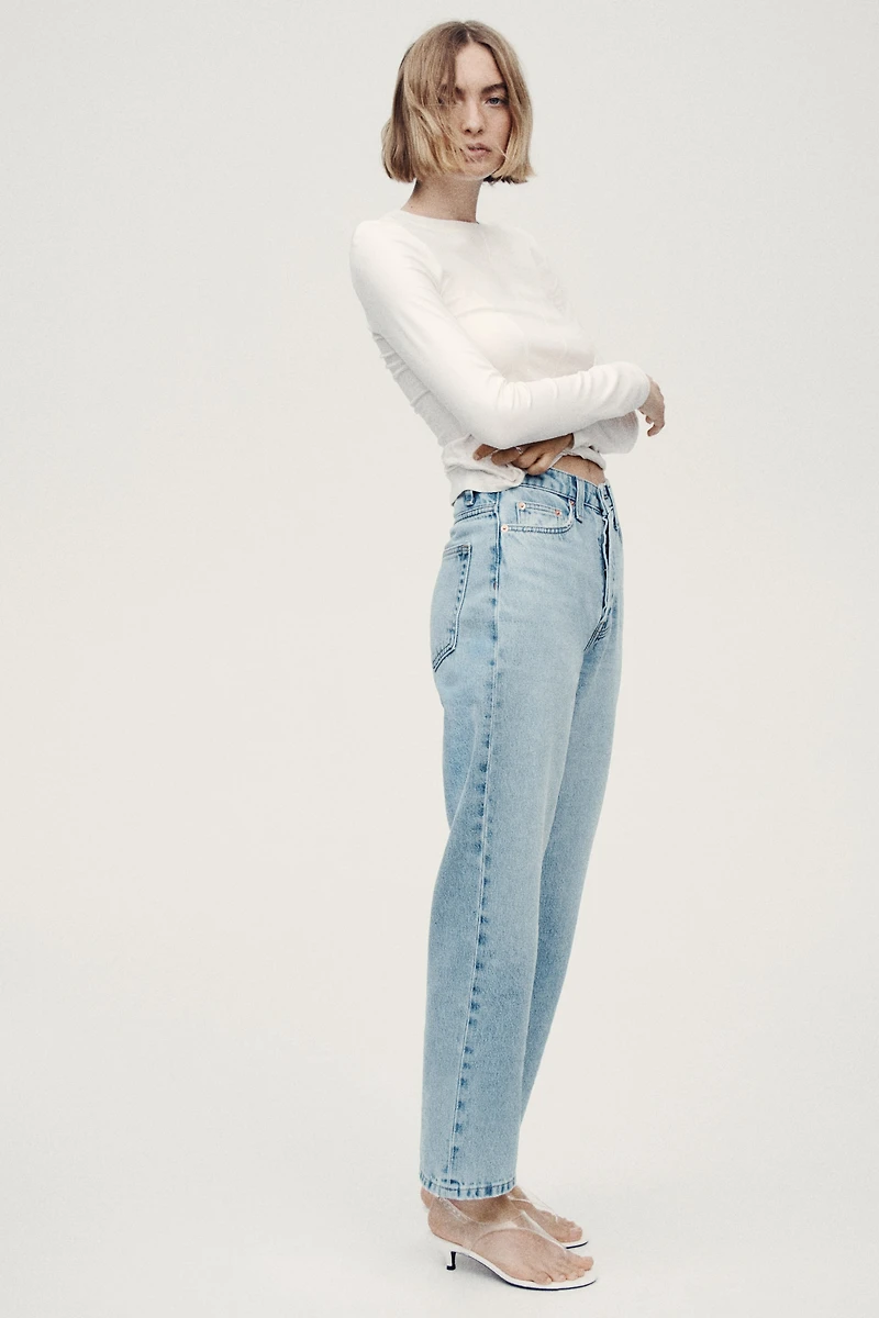 Straight High Waist Ankle Jeans