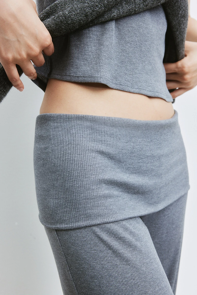 Ribbed Wide-Leg Pants