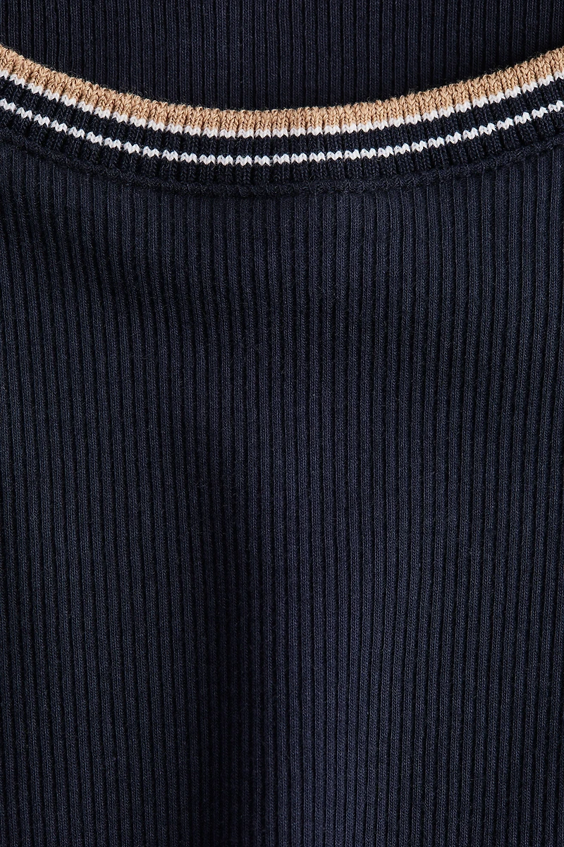 Rib-Knit T-Shirt