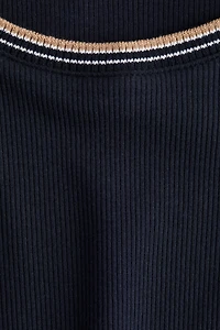 Rib-Knit T-Shirt