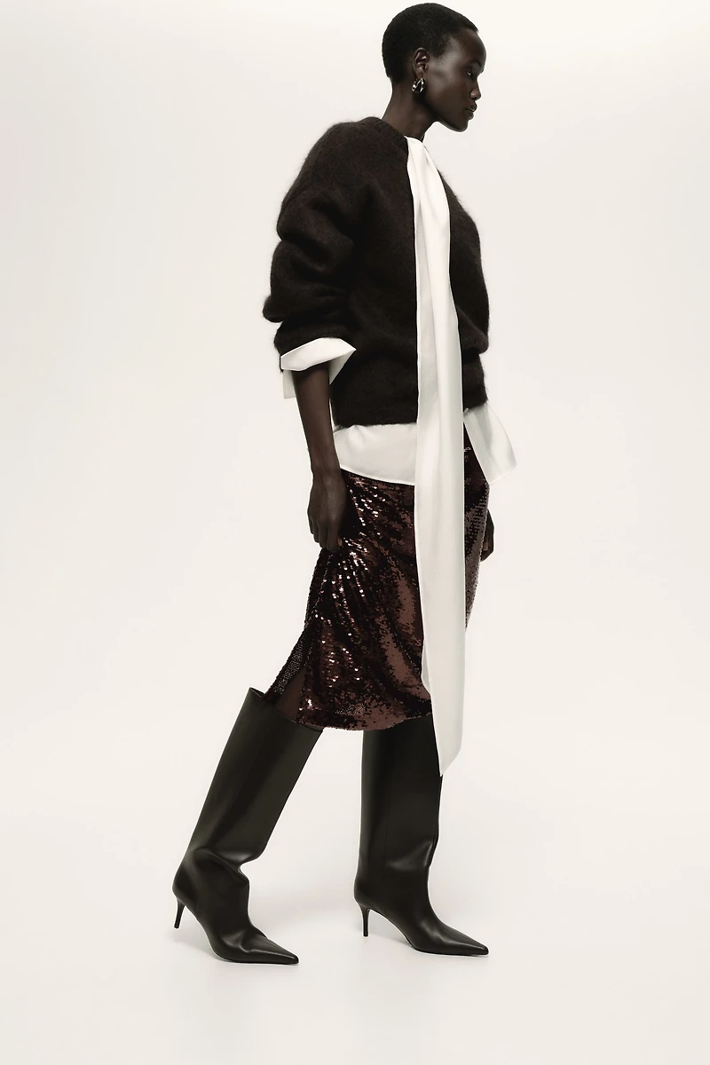 Jupe midi à sequins