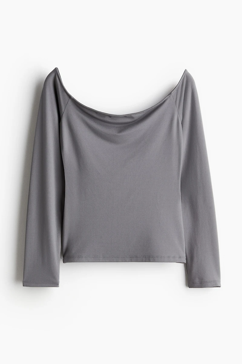 Off-the-shoulder Jersey Top