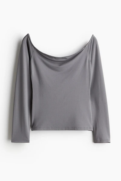 Off-the-shoulder Jersey Top
