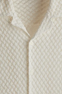 Chemise coupe ample à col cubain