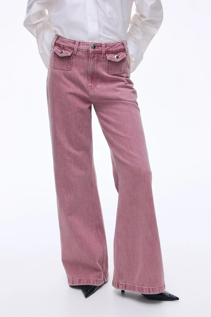 Jean large taille haute