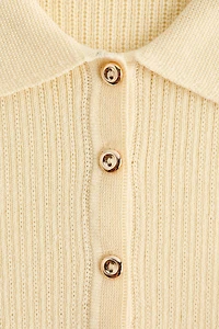 Rib-Knit Top with Collar