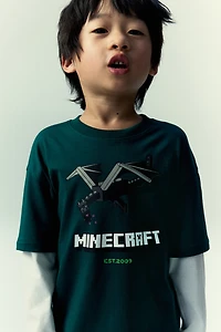 Cotton T-Shirt with Printed Motif