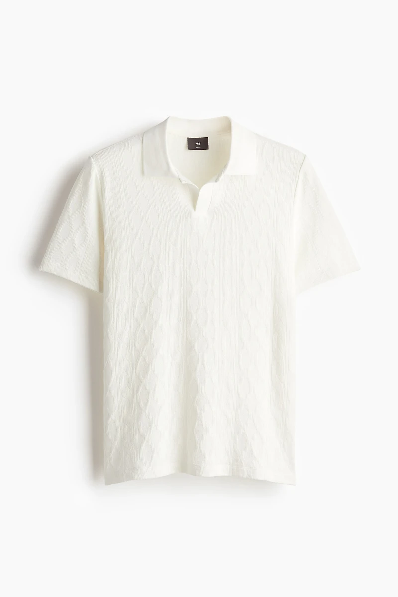 Slim Fit Textured Polo Shirt