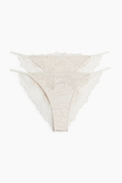 2-pack microfibre and lace tanga briefs