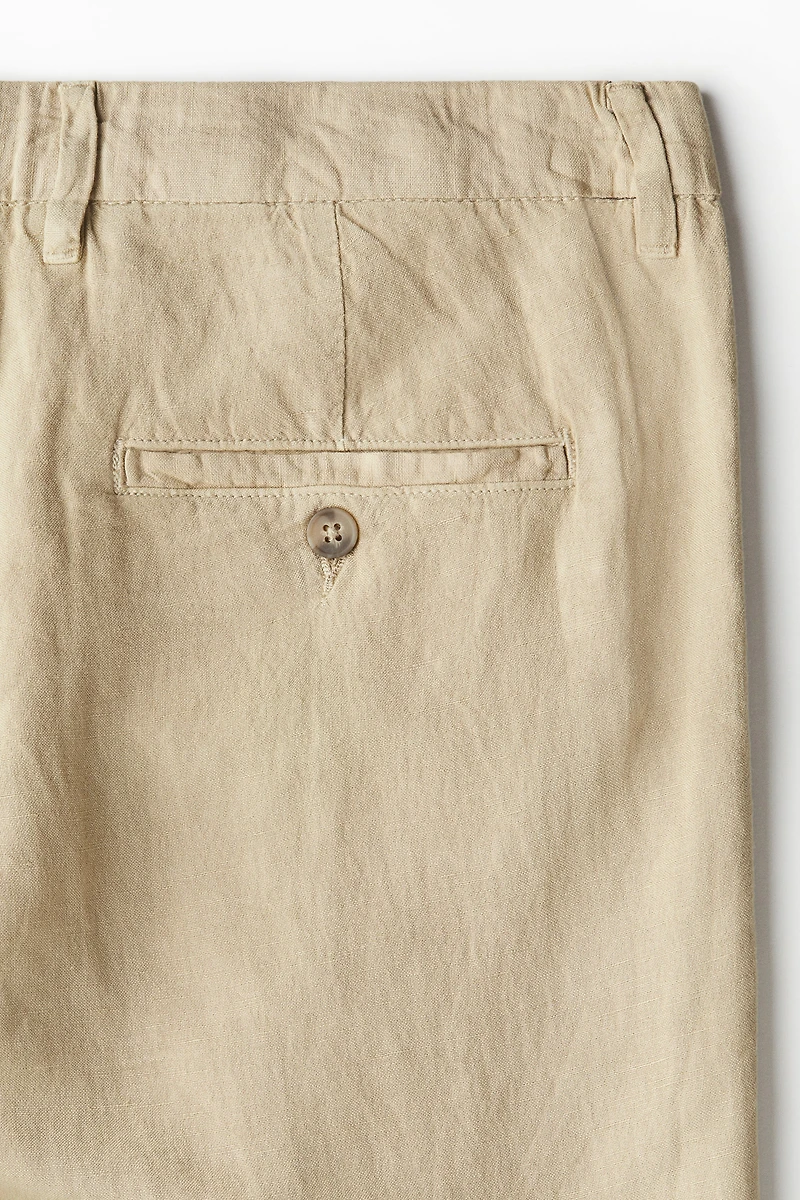 Regular-Fit Linen-Blend Pants