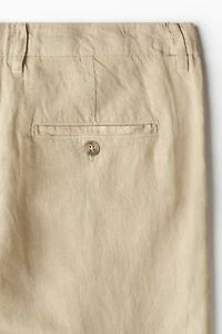 Regular-Fit Linen-Blend Pants