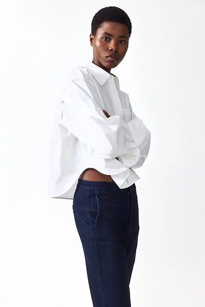 High-Waist Flared Ankle Jeans