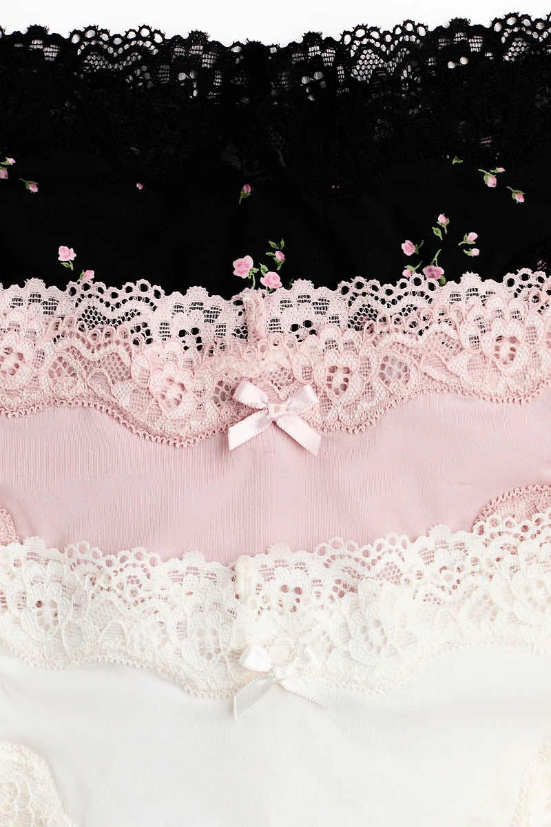 5-pack Microfiber and Lace Brazilian Briefs