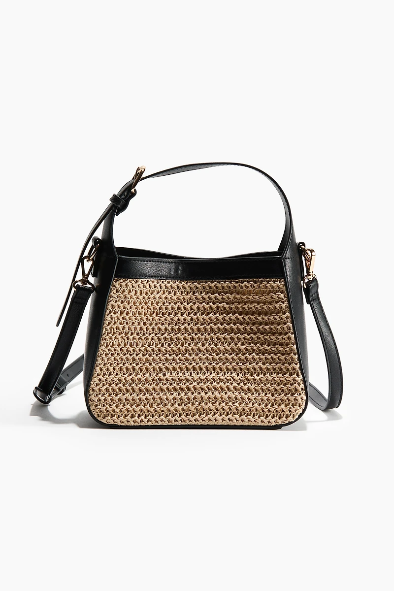 Sac à bandoulière avec détails en paille