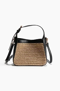 Sac à bandoulière avec détails en paille