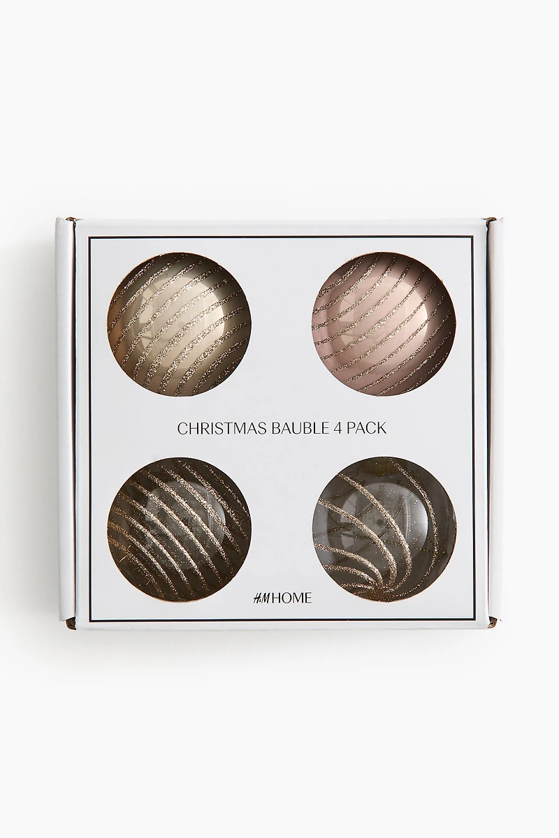 Lot de 4 boules en verre à motif