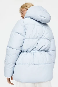 Oversized Drawstring-Waist Puffer Jacket