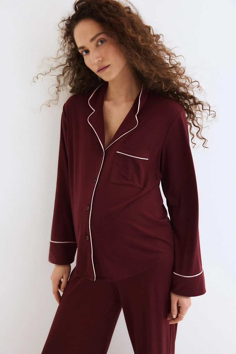 MAMA Piping-detail Pajamas