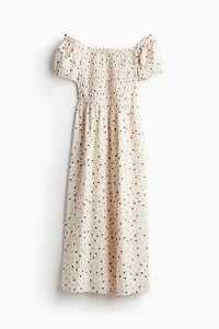 Robe épaules nues en popeline
