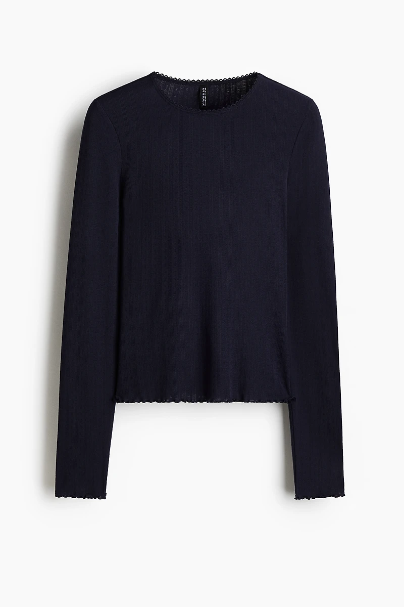 Pointelle Jersey Top