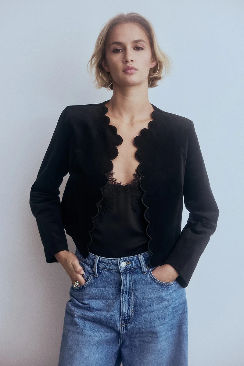 Scalloped Velvet Jacket