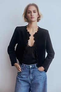 Scalloped Velvet Jacket