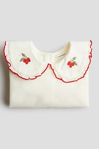 Blouse en coton avec détails brodés