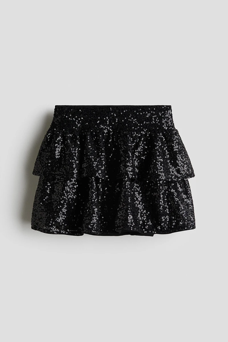 Tiered Sequined Skirt