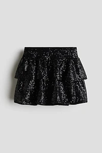 Tiered Sequined Skirt