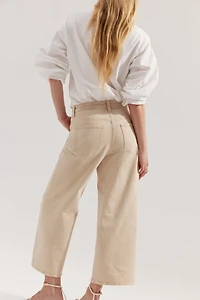 Jean court et ample Taille Haute