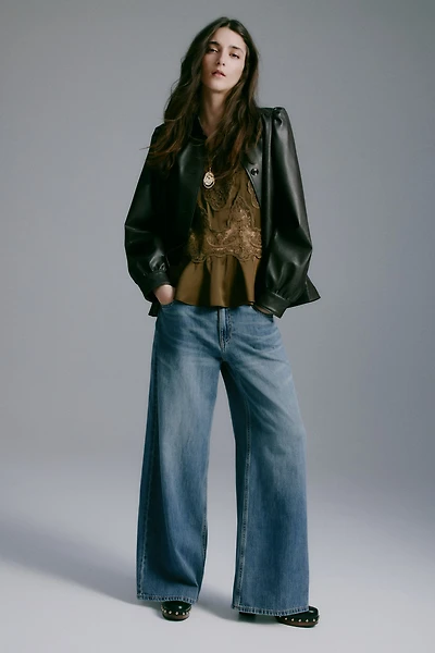 Wide-Leg Regular Waist Jeans