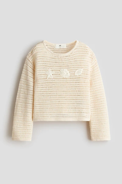 Crochet-Look Cotton Top