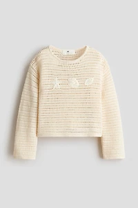 Crochet-Look Cotton Top