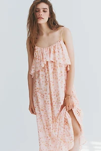 Ruffle-Trimmed A-Line Dress